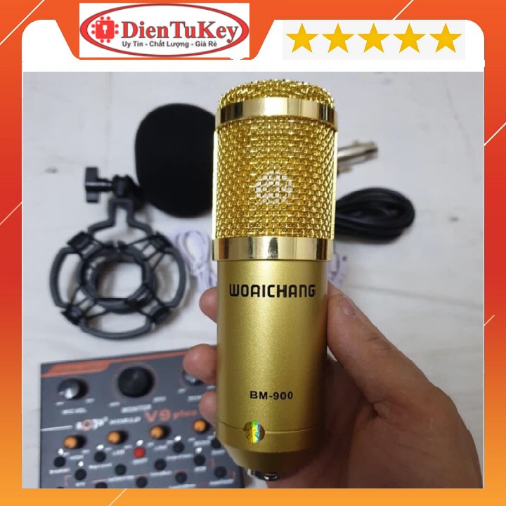 Bộ mic thu âm bm900 sound card XOX K10 chân màng dây livestream MA2 - Bộ mic livestream đầy đủ