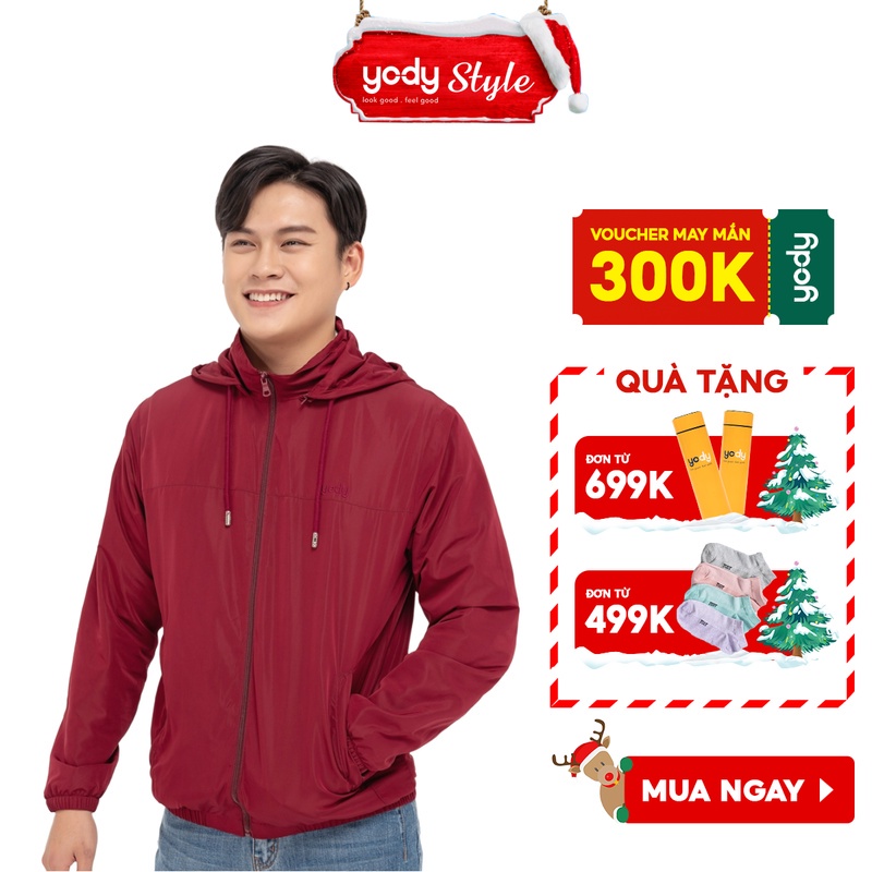xa 12.12 Áo khoác gió nam YODY chun gấu, chống gió, chống bụi, áo cản gió 2 lớp cao cấp - AKM3013 *