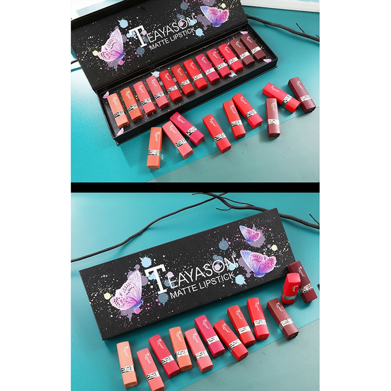 VEET (Hàng Mới Về) Set 12 Thỏi Son Sáp Teayason Tông Lì Dưỡng Ẩm Chống Nước Lâu Trôi | BigBuy360 - bigbuy360.vn