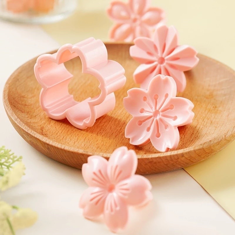 Set 4 khuôn nhấn bánh quy hình hoa anh đào