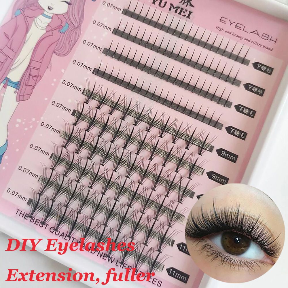 [Hàng mới về] 100 Cụm lông mi giả hình chữ A nối mi dài tự nhiên DIY