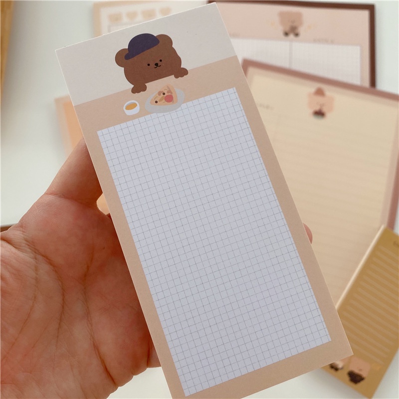 Tập 50 giấy note ghi chú gấu nâu