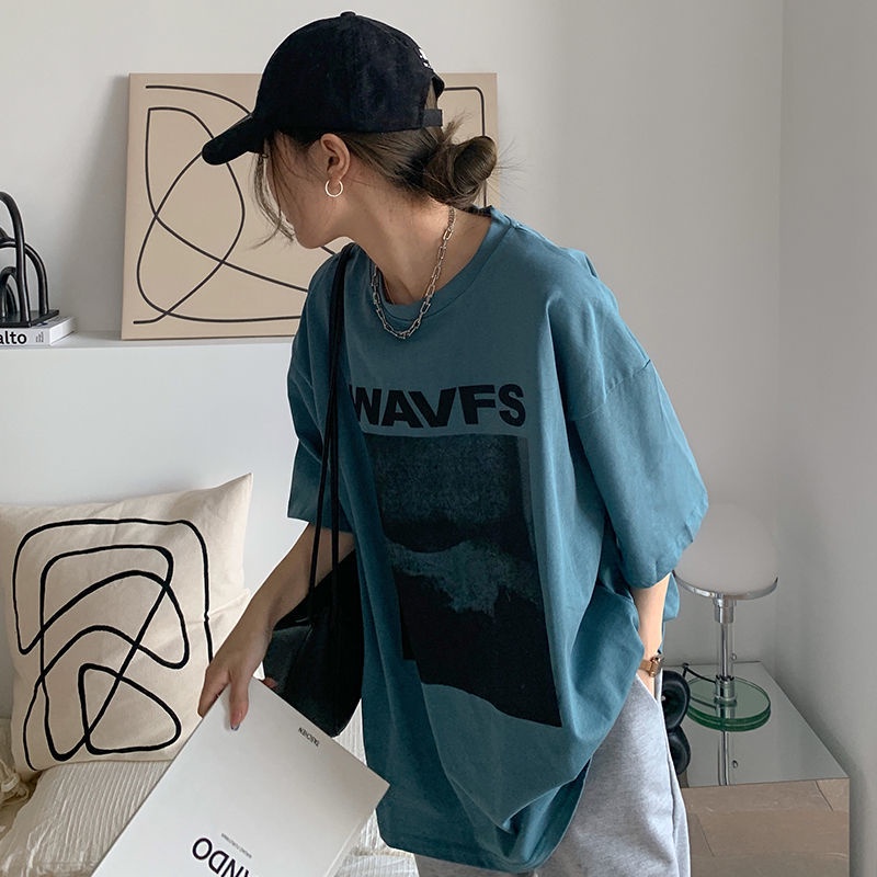 Áo thun ngắn tay form rộng phong cách Hàn Quốc dành cho nữ