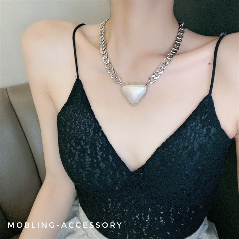 Dây chuyền mặt ngọc trai giả phong cách harajuku cao cấp thời trang