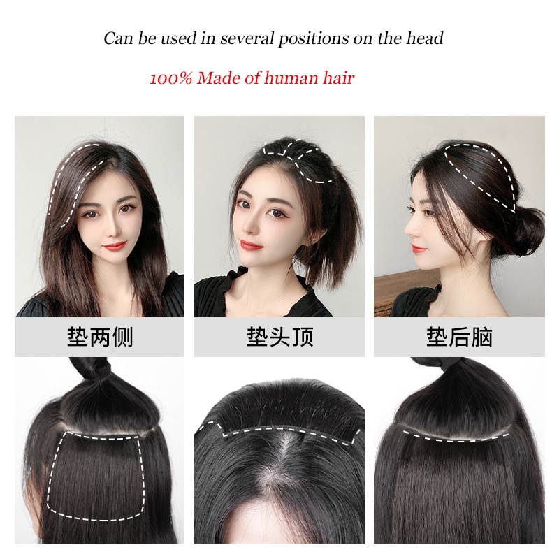 Miếng Dán Tóc Giả Từ Sợi Tổng Hợp Tự Nhiên Dạng Kẹp Tàng Hình