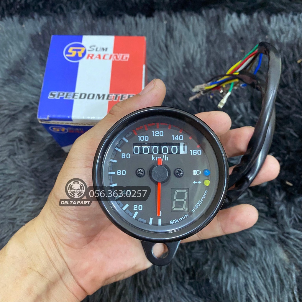 ĐỒNG HỒ XE MÁY CLASSIC - báo km báo số Cafe Racer Tracker CG125 SU GN125 CD 67 Win