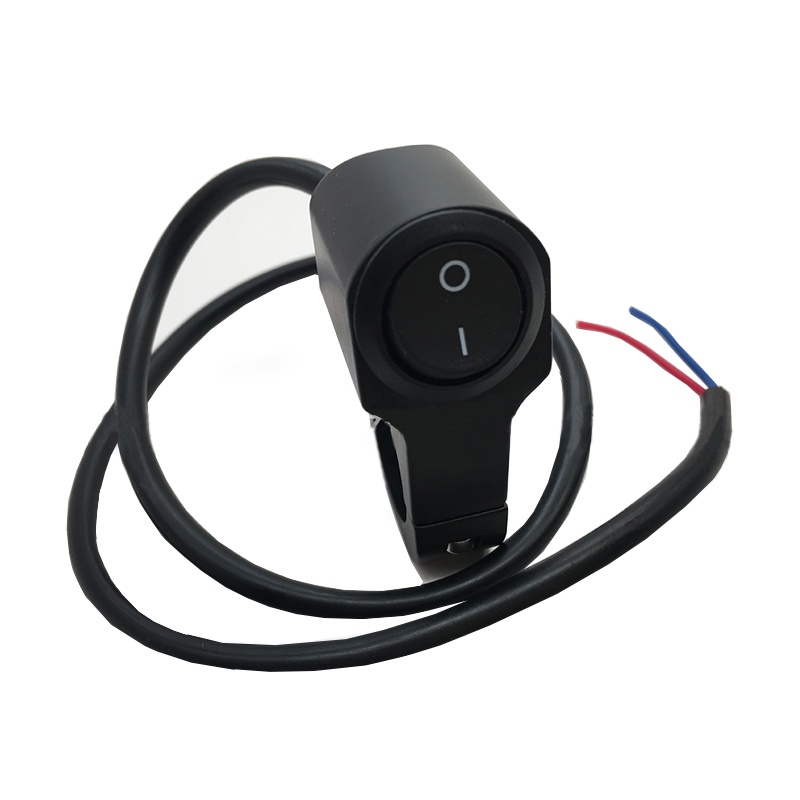 Công Tắc Bật / Tắt Đèn Pha 2 Dây Bằng Hợp Kim Nhôm Màu Đen Chống Nước 12V 7 / 8in Gắn Tay Lái Xe Máy