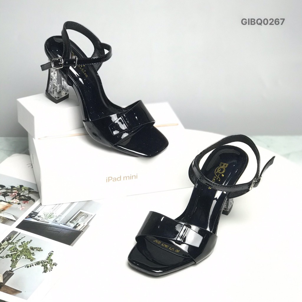 Sandal nữ BQ ❤️FREESHIP❤️ Giày quai hậu cao gót quai bóng đế trong 8.5cm GIBQ0267