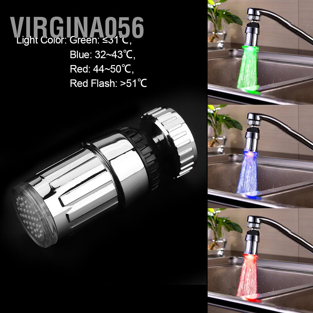 Vòi phun nước xoay hỗ trợ 3 màu đèn LED cho nhà bếp / chậu rửa