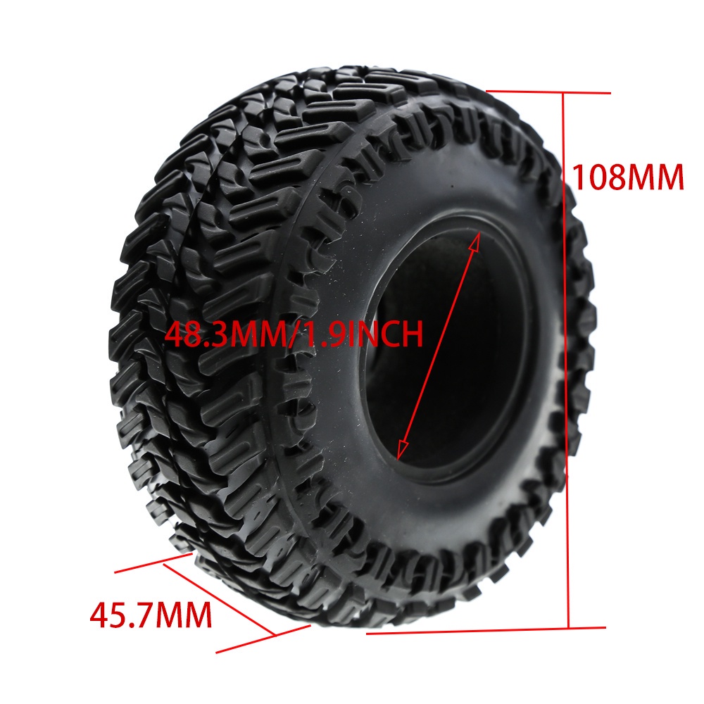 Bộ 4 Bánh Xe Cao Su 1.9 inch Cho Xe Điều Khiển Từ Xa TRX4 Bronco D90 D110 Axial scx10 90046 RC4WD CC01