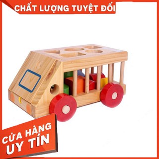 Đồ Chơi Gỗ Xe Thả Hình Khối An Toàn Cho Bé Học Màu Sắc Và Vận Động Hàng Việt Nam – Hàng nhập khẩu