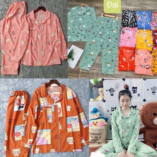 🔥50-65kg🔥 bộ pyjama lụa họa tiết hoạt hình