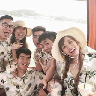 Áo sơ mi hoạ tiết trái thơm (có cả bộ)