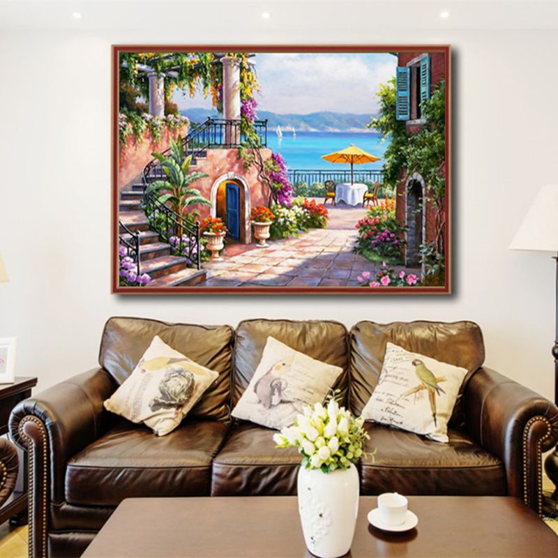 Bộ Tranh Đính Đá 5D Họa Tiết Ngôi Nhà Sáng Tạo Độc Đáo DIY