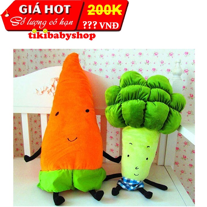 Bộ Đôi Cà Rốt Bông Cải Nhồi Bông