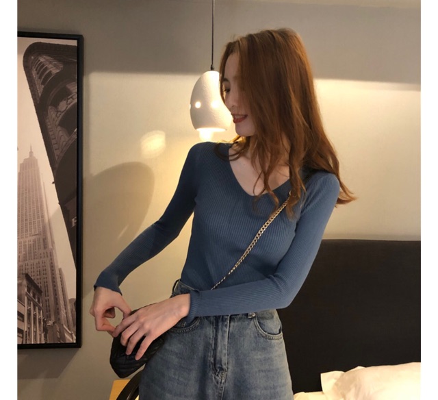 Áo len tăm cổ tim siêu hot A02 | BigBuy360 - bigbuy360.vn