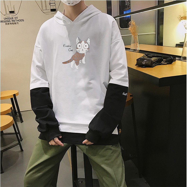 Áo hoodie Unisex họa tiết mèo đáng yêu năng động (M1) | BigBuy360 - bigbuy360.vn