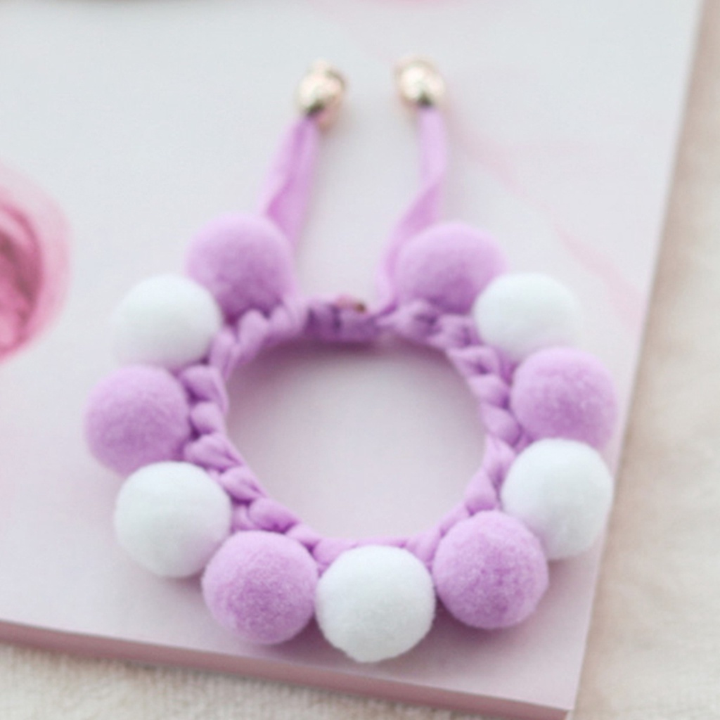 Vòng Đeo Cổ Bằng Cotton Đính Bóng Lông Dành Cho Thú Cưng
