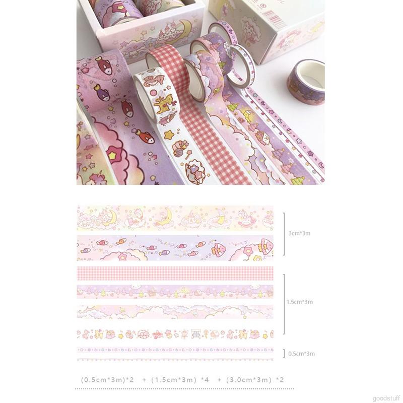 8 combination box and paper tape small fresh girl heart hand tape tape account diy decoration
