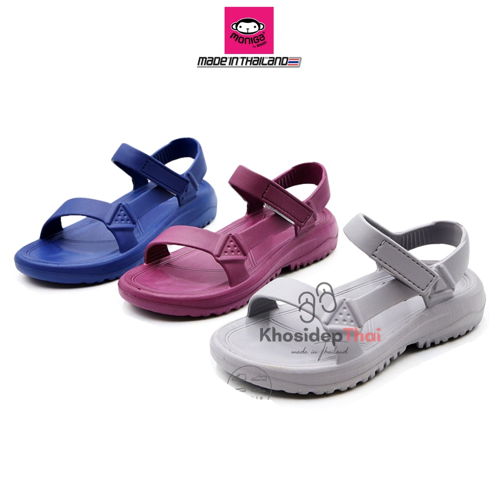 Giày sandal unisex nam nữ Thái Lan nhựa đúc quai chéo lệch trẻ trung siêu nhẹ MONOBO - Moniga QUEST