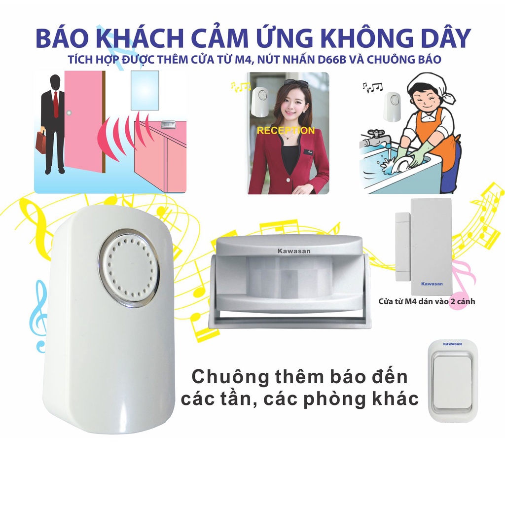 THIẾT BỊ BÁO KHÁCH KHÔNG DÂY KAWASAN KW- I287B