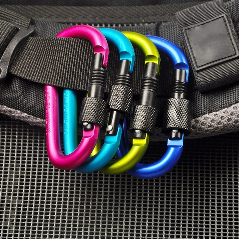 Móc Khóa Carabiner Bằng Hợp Kim Nhôm Đa Năng Dùng Leo Núi/Đi Bộ Đường Dài