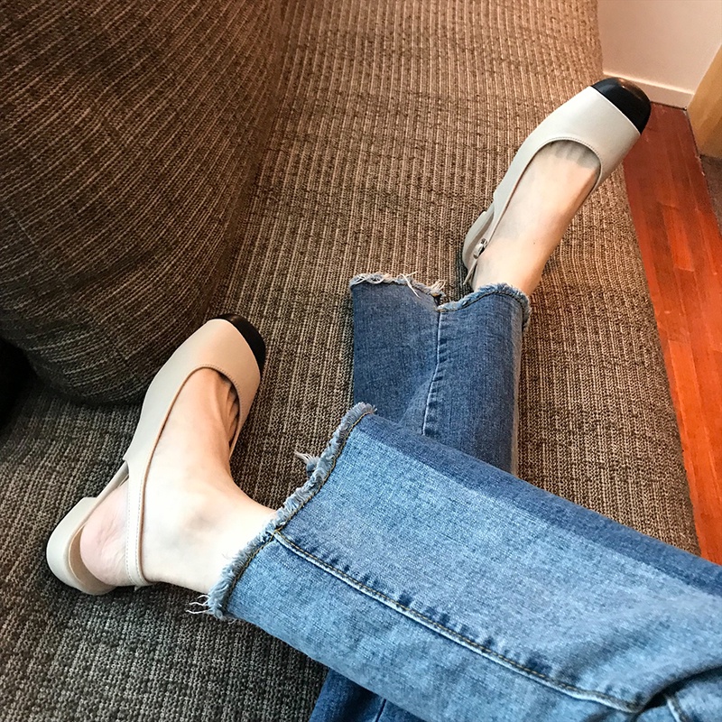Hàng Mới Về Giày Sandal Gót Dày 2022 Thời Trang Mùa Hè Pháp Sang Trọng Cho Nữ