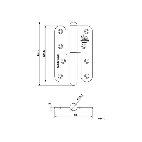 Bản lề cối inox 304-01 Huy Hoàng dành cho các loại cửa gỗ, cửa sắt