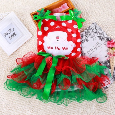 Váy đỏ hóa trang ông già Noel xinh xắn cho bé gái