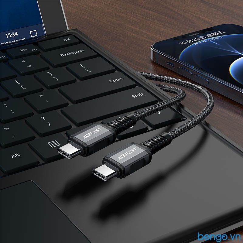 Cáp ACEFAST USB-C to USB-C đầu nối hợp kim nhôm dài 1.2m - C1-03