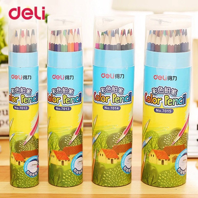 BÚT CHÌ MÀU CỐC DELI 24 MÀU