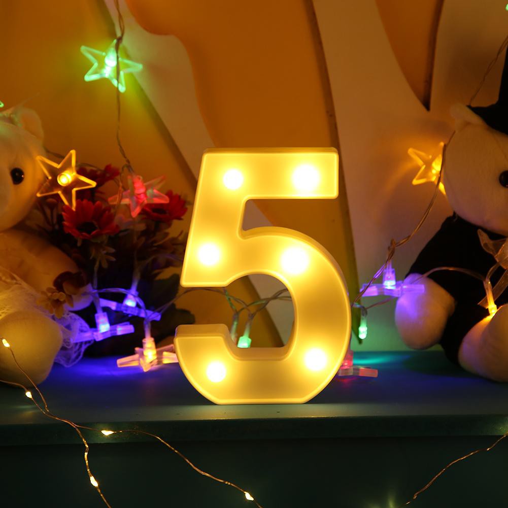 Chữ số tích hợp đèn LED trắng dùng trang trí tiệc/sự kiện