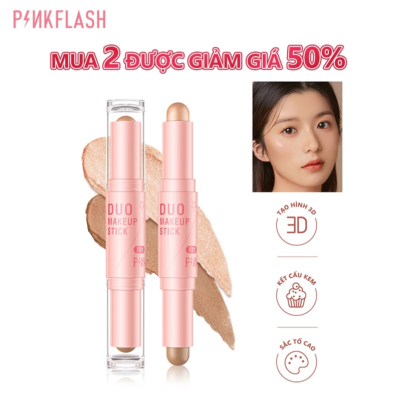 1 thỏi kem bắt sáng PINKFLASH 3D hai đầu tiện lợi 30G