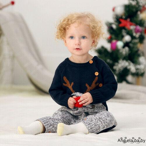 Áo len tay dài liền quần tã thời trang cho bé dễ thương