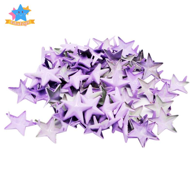 Set 50 Đinh Tán Hình Ngôi Sao 15mm Bằng Hợp Kim Dùng Để Trang Trí Quần Áo / Túi Xách