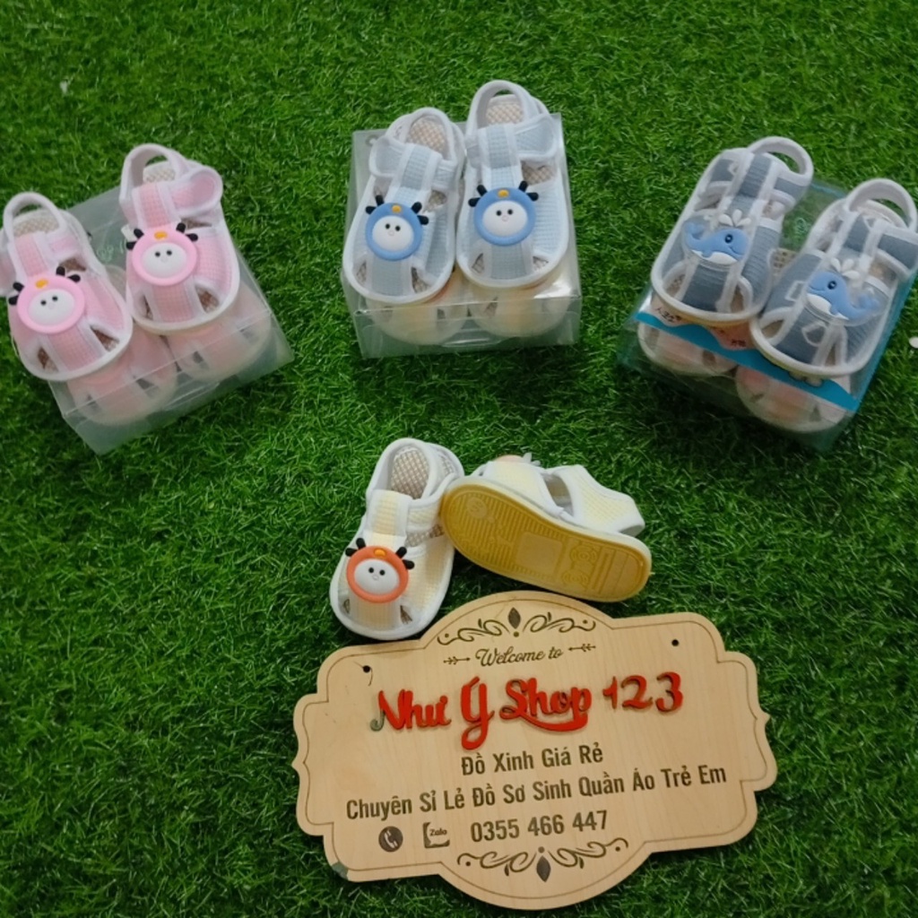[B41 - Êm Mềm] Dép tập đi sơ sinh cho bé trai bé gái từ 0-1 tuổi , đế cao su mềm mại thoáng mát chống trượt