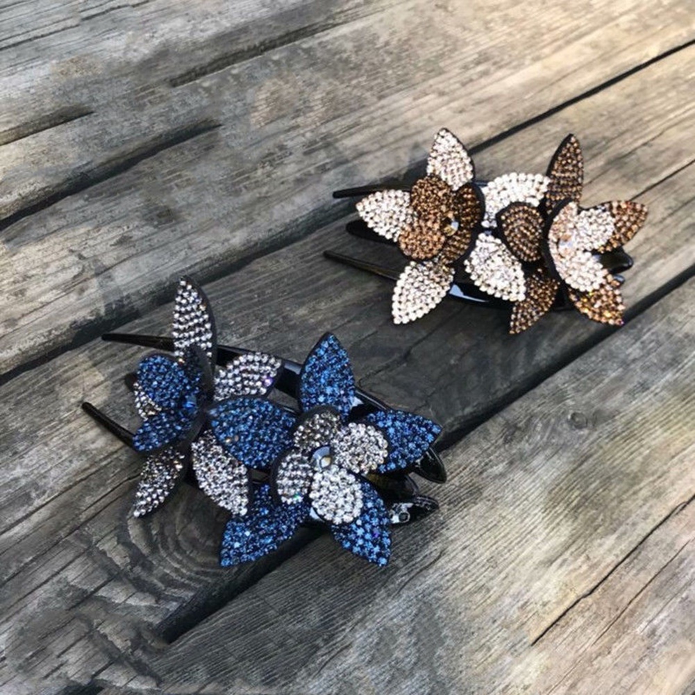 Kẹp Tóc Mỏ Vịt Đính Đá Linh Hoạt Thanh Lịch Cho Nữ