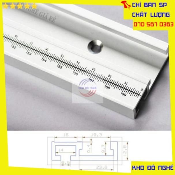 Thanh ray trượt nhôm có số đo lắp máy phay máy cưa bàn mini QE169 KDNTP