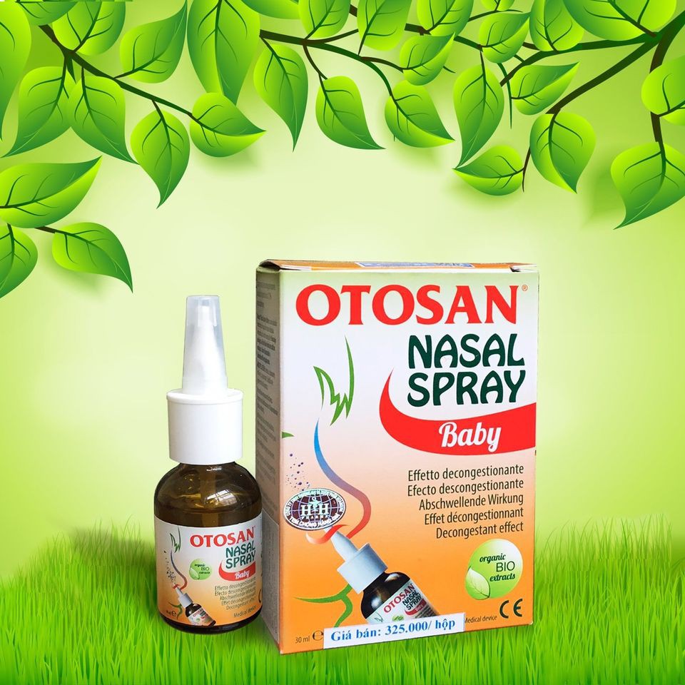 Xịt mũi cho bé Otosan Nasal Spray Baby viêm mũi dị ứng viêm xoang làm sạch khoang mũi thông mũi Lọ 30ml