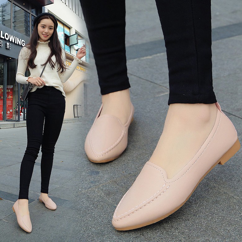 Giày Búp Bê Da Mềm Mũi Nhọn Đế Mềm Chống Trượt Cho Học Sinh | BigBuy360 - bigbuy360.vn