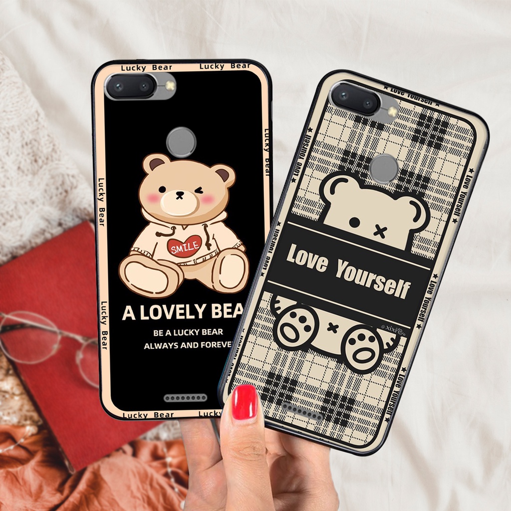 Ốp lưng Xiaomi Redmi 6 / Redmi 6A in hình cute, chú gấu tinh nghịch siêu chất siêu rẻ