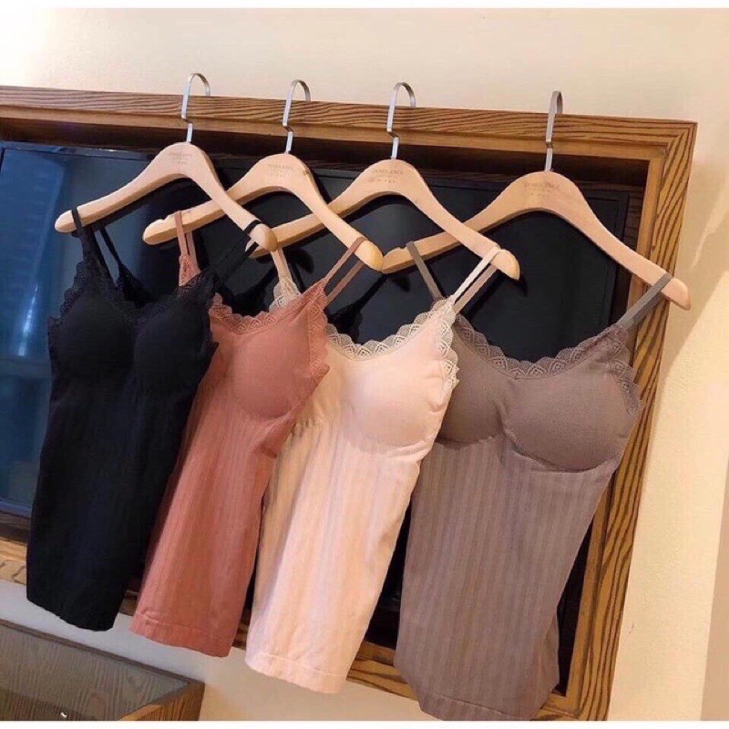 Áo Bra Dáng Dài Len Tăm Phối Viền Ren Siêu Hot