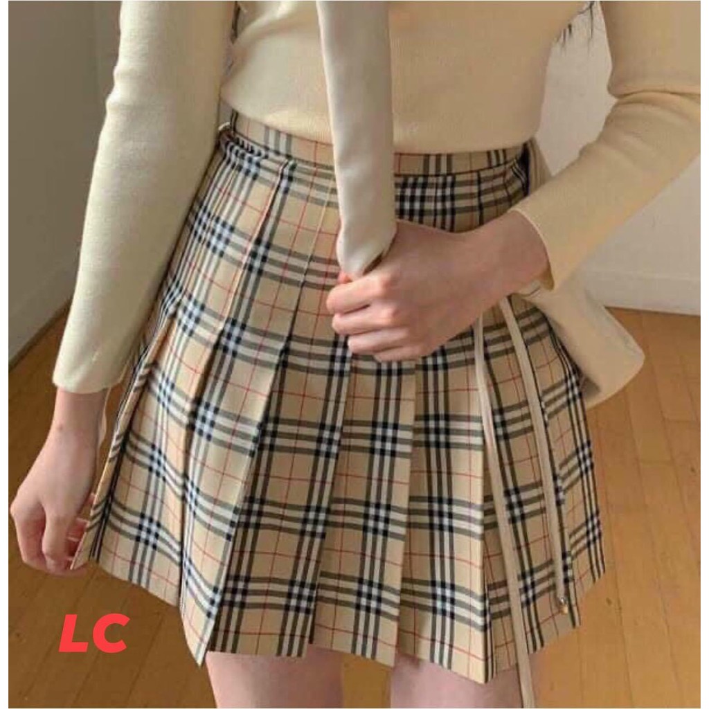 Chân Váy Chữ A Xếp Ly Lưng Cao Họa Tiết Caro Vintage Siêu Dễ Thương | BigBuy360 - bigbuy360.vn