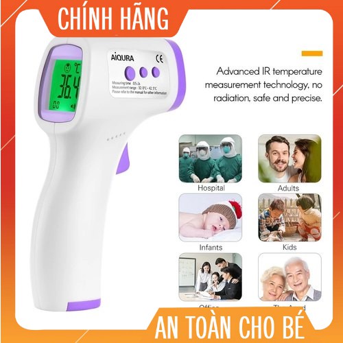 Nhiệt kế điện tử hồng ngoại - Máy đo nhiệt độ aiquda ad801 chính hãng LM0013