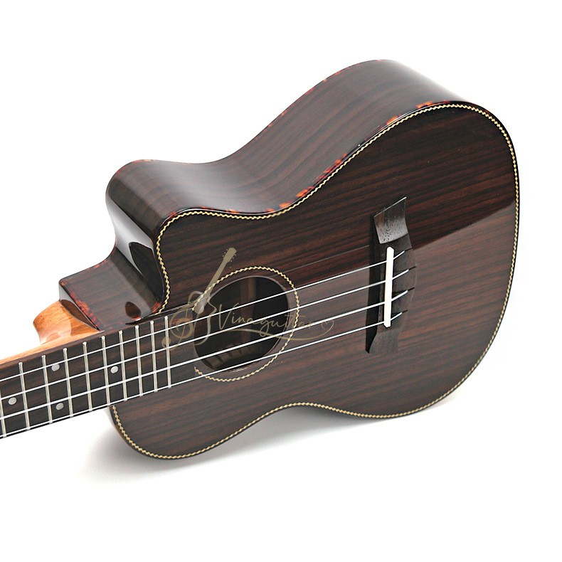 Đàn ukulele cao cấp Music gỗ cẩm dáng khuyết sơn bóng 2 size concert và tenor - Vinaguitar phân phối chính hãng
