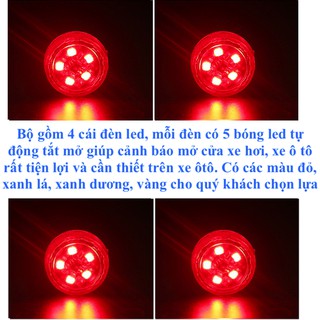 4 bộ đèn led cảnh báo mở cửa mỗi đèn 5 bóng led tắt mở tự động gắn cửa xe ô tô giúp ngăn, chống va chạm đột ngột