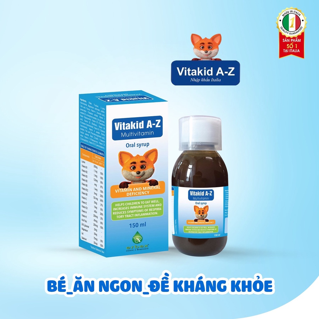 Vitamin tổng hợp Vitakid A-Z Multivitamin Bổ sung các vitamin và khoáng chất Giúp bồi bổ sức khỏe tăng cường thể lực