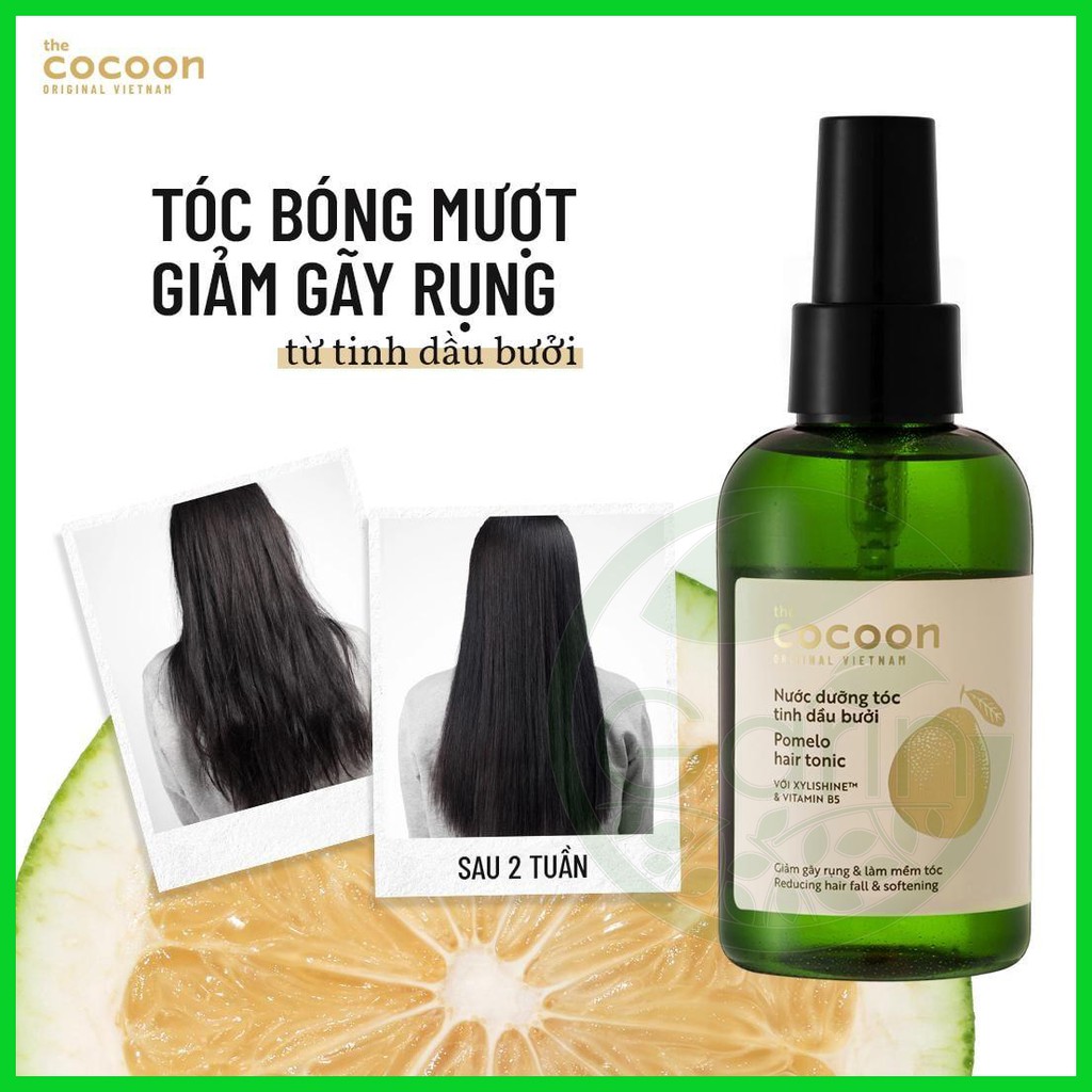 Nước dưỡng tóc tinh dầu vỏ bưởi Pomelo Cocoon 140ml giúp giảm rụng tóc, kích thích tóc mọc nhanh