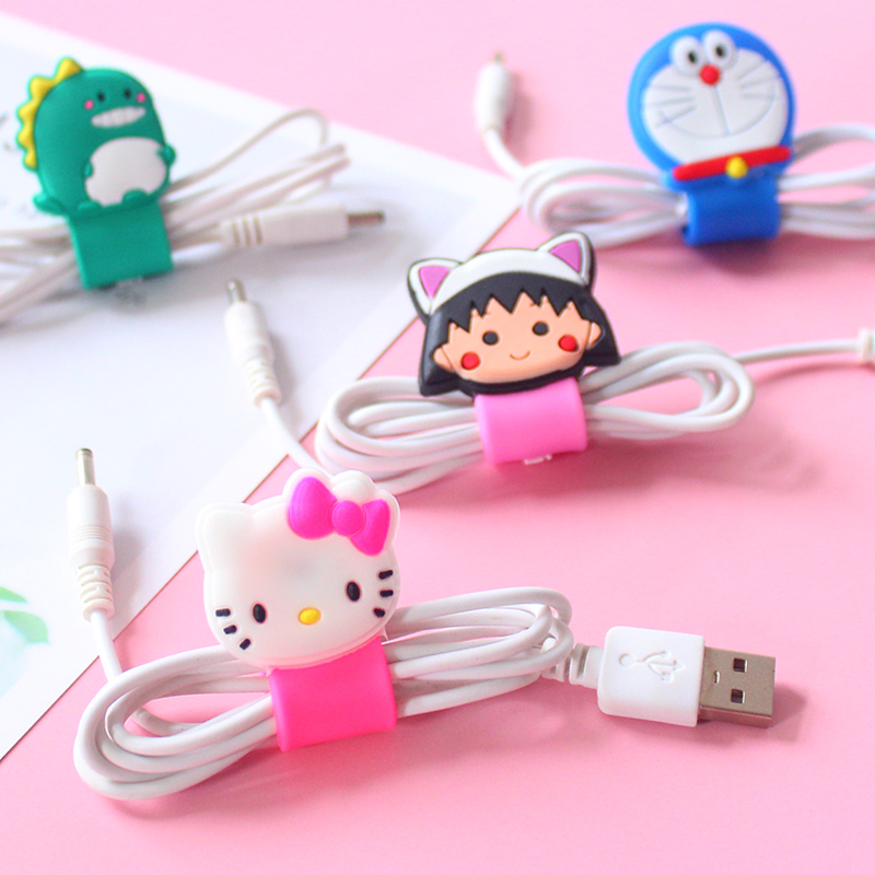Kitty Silicone Tai Nghe Cáp Winder Dễ Thương Giai Điệu Loại Nút Tai Nghe Tổ Chức Sáng Tạo Hoạt Hình Dữ Liệu Cáp Để Bàn Tổ Chức