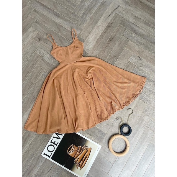 Đầm Dáng Xoè Mùa Hè Maxi Co Giãn Cổ Tròn Dáng Phồng byChang